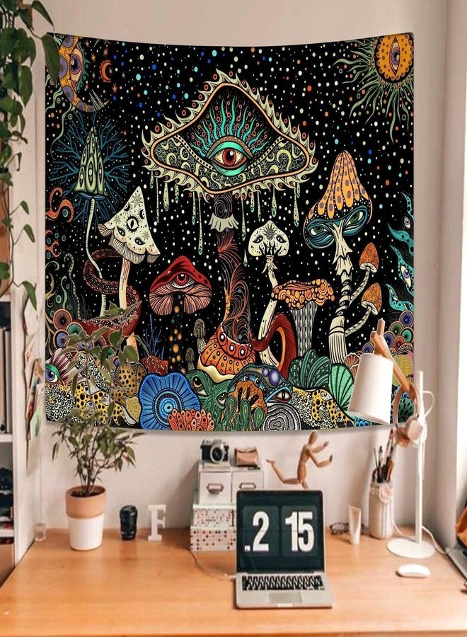 Yeoiat Mushroom Tapestry Hippie Tapestry for Bedroom Cute Tapestries Aesthetic Wall Tapestries Hanging for Bedroom Dorm Living Room (Mushroom, 36.00" X 48.00") - Image 3
